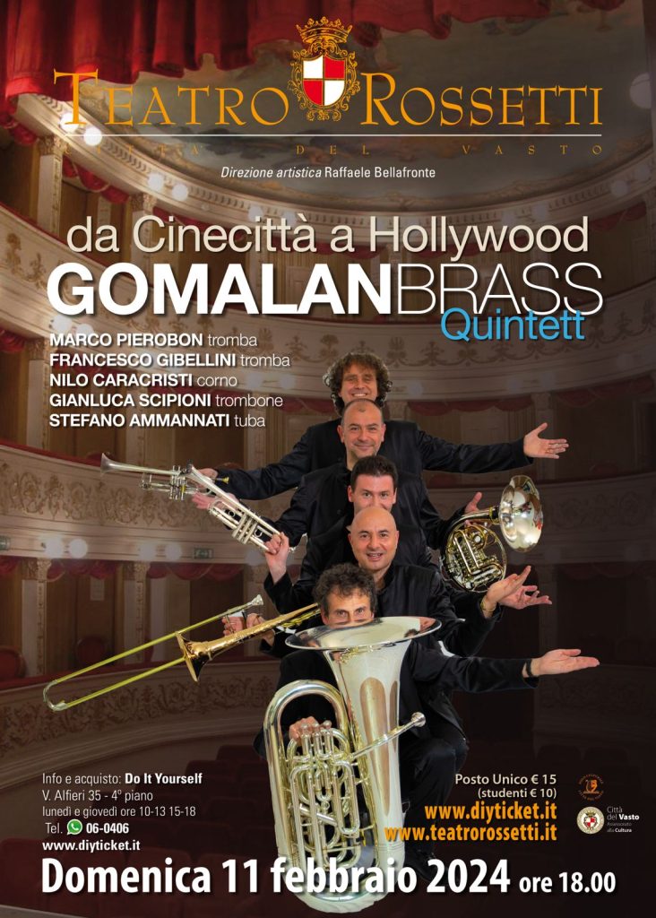 Armonie d'ottoni, il Gomalan Brass Quintet a Vasto 3 manifesto 11 febbraio