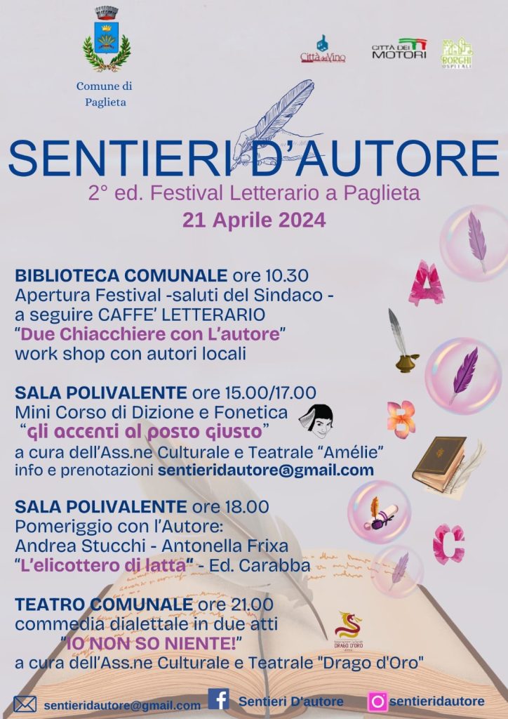 Paglieta celebra la scrittura e la parola con il Festival letteraio 'Sentieri d'Autore' 5 436153480 457471686633757 3358823063464783031 n