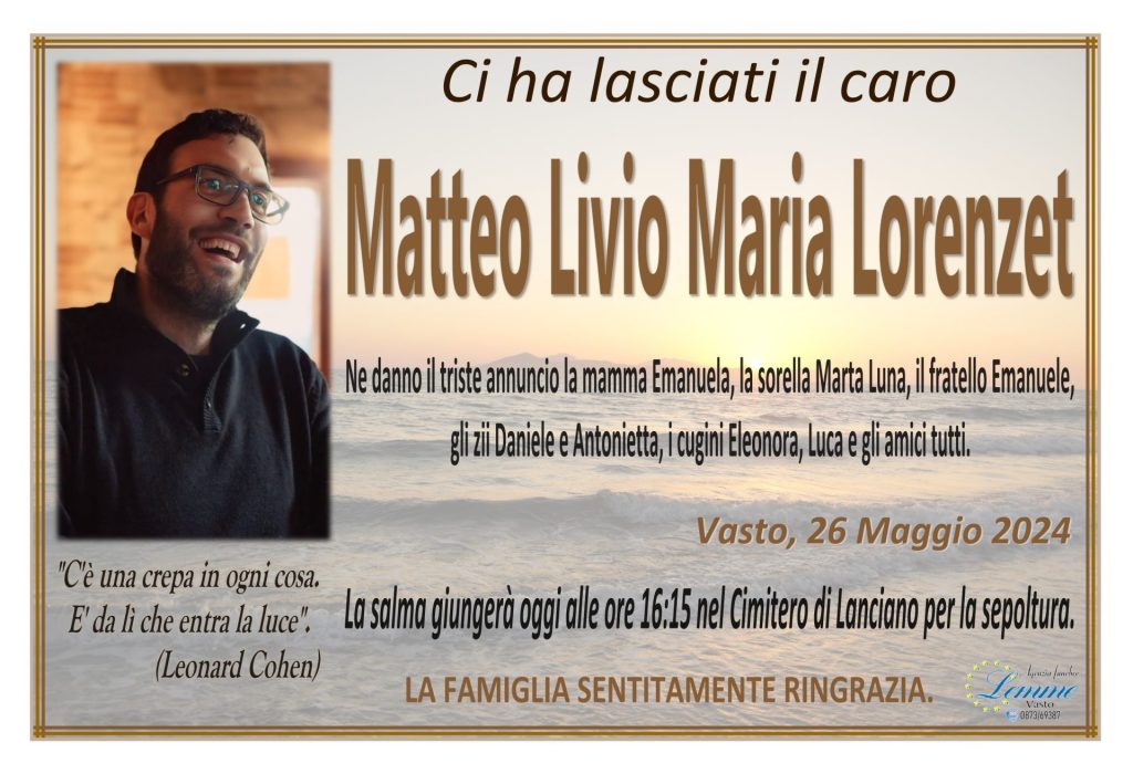 Matteo Livio Maria Lorenzet 1 LORENZETBIS2024
