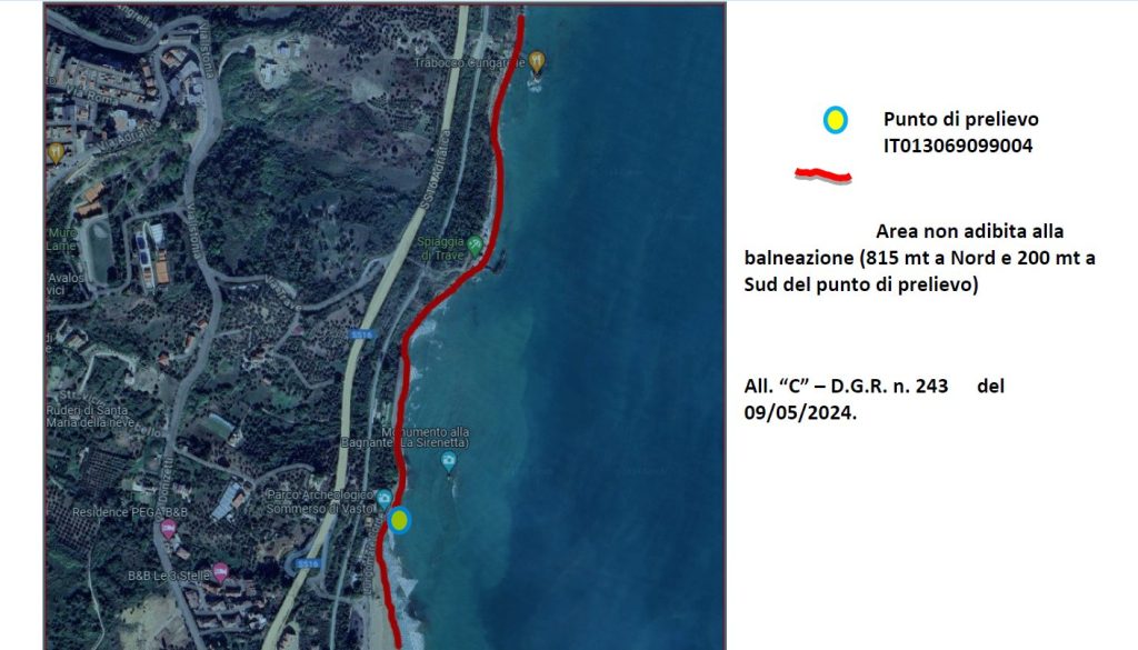 Nuove ordinanze sindacali, divieti di balneazione a Vasto 2 area divieto 1