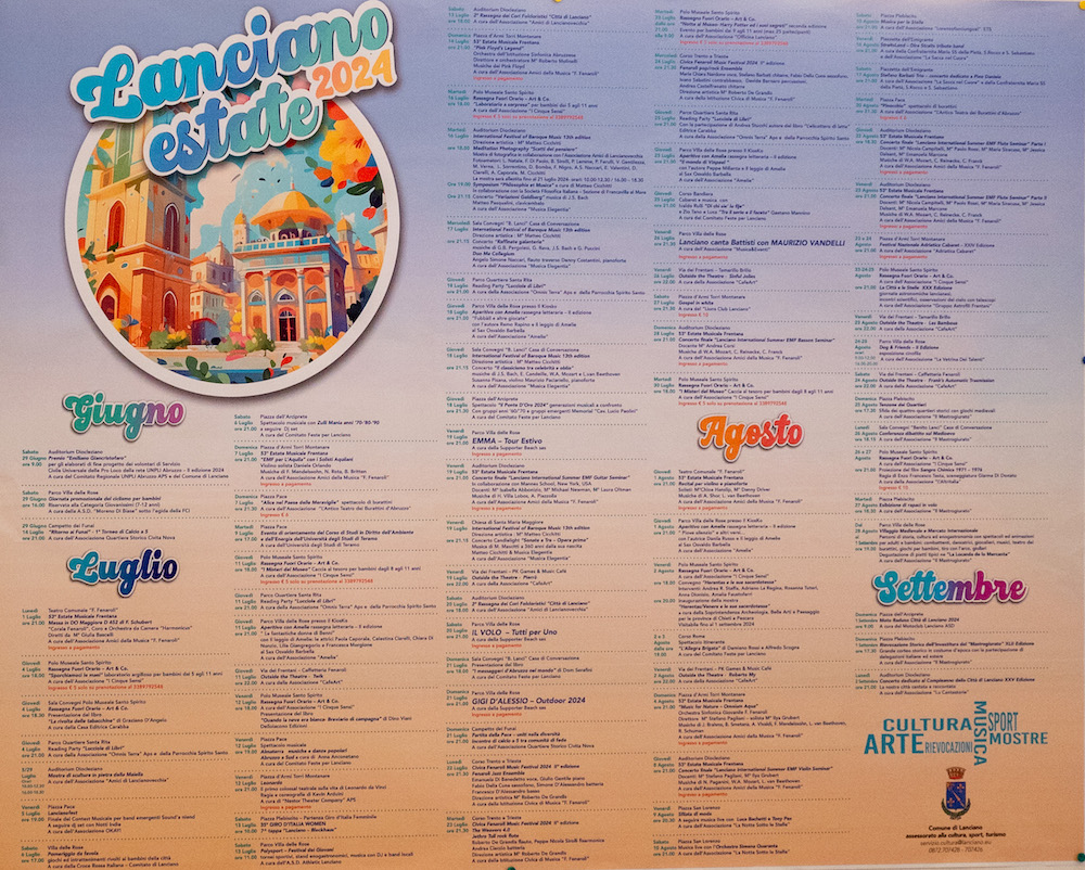 Estate lancianese, gli appuntamenti organizzati dal comitato delle feste di settembre 2 cartellone 2024