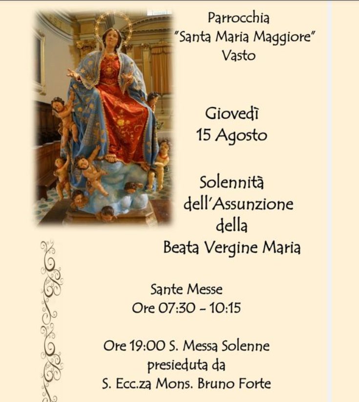 Celebrazioni liturgiche del 15 agosto nella Parrocchia di Santa Maria Maggiore 2 Screenshot 2024 08 14 141056