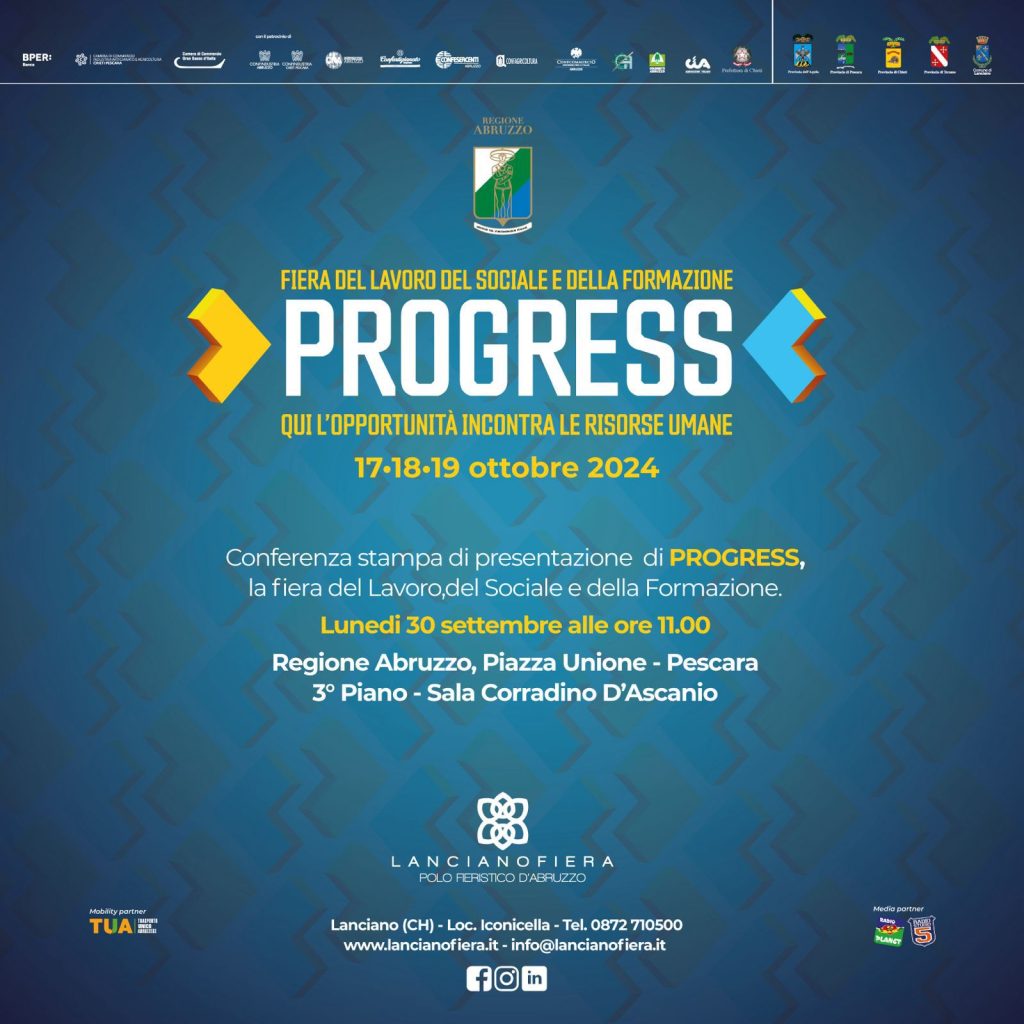 Progress 2024: giovani, competenze e opportunità al Polo Fieristico di Lanciano 2 INVITO CONFERENZA STAMPA 30.09.2024