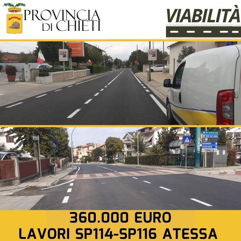 Strade provinciali, completati i lavori per la sicurezza in Val di Sangro 4 card viabilita atessa sp114 sp116