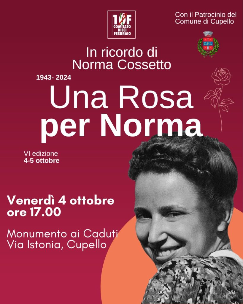 Una rosa per Norma, eventi commemorativi 2 in ricordo di Norma Cossetto