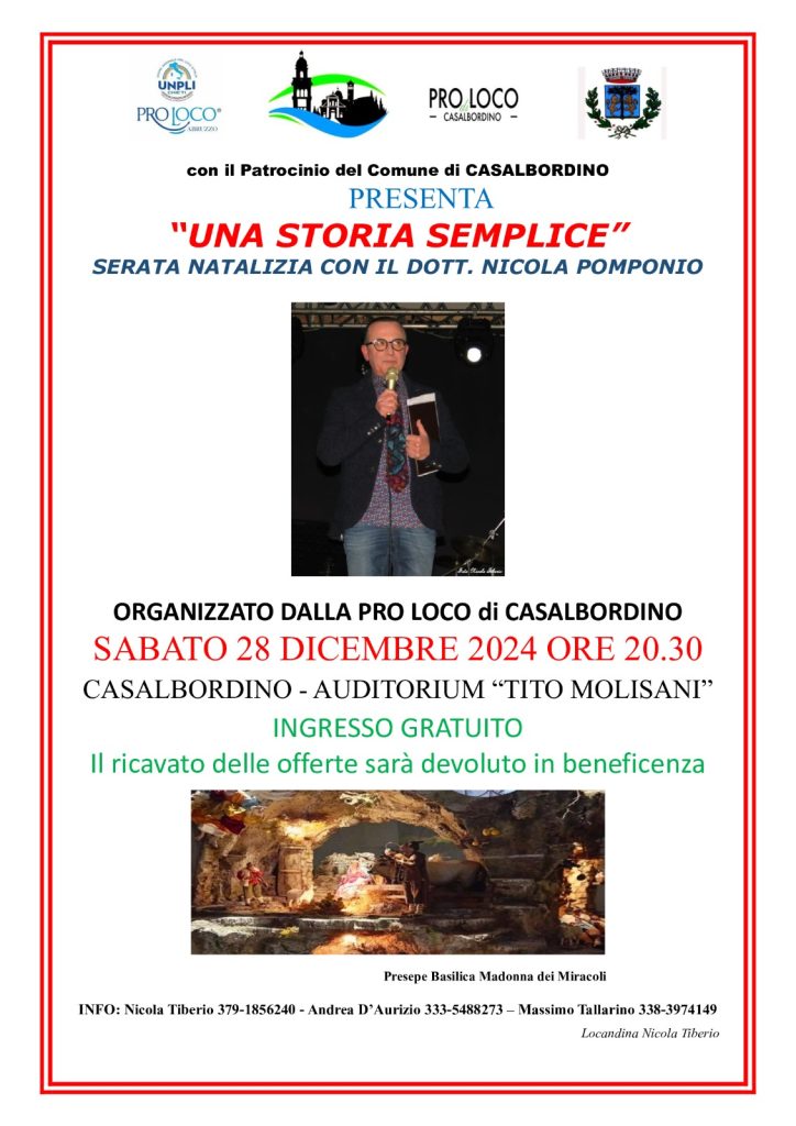 “Una serata semplice": spettacolo e solidarietà all'Auditorium "Tito Molisani" di Casalbordino 2 Una serata semplice