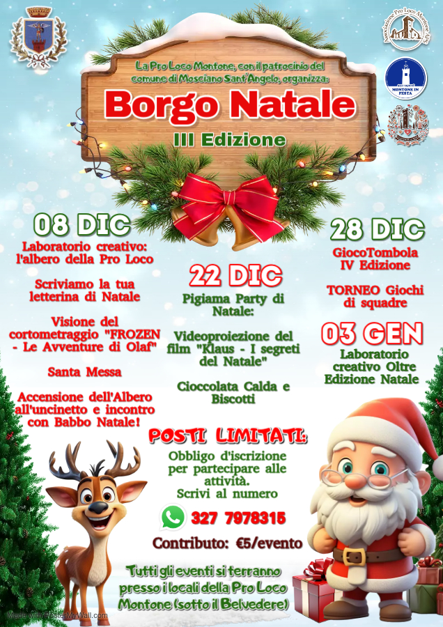 A Mosciano Santangelo 'Borgo Natale' 2 closed captions Fatto con PosterMyWall