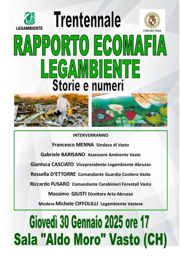 Ecomafie in Italia: trent’anni di crimini ambientali e illegalità 2 Locandina Convegno Ecomafia 30 gen 2025 jpeg