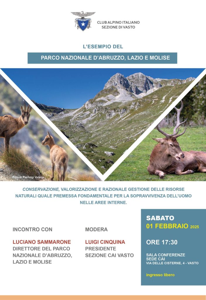 Vasto: il Direttore del Parco Nazionale d’Abruzzo Lazio e Molise ospite del CAI 2 PArco Nazionale DAbruzzo 1 febbraio