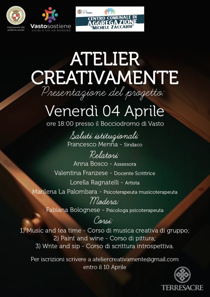 Presentazione del progetto "Atelier Creativamente" a Vasto 2 creativamente