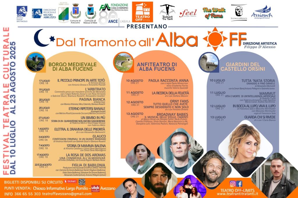 Alba Fucens, torna il festival Dal Tramonto all’Alba OFF 4 DAL TRAMONTO ALLALBA OFF LOCANDINA 2