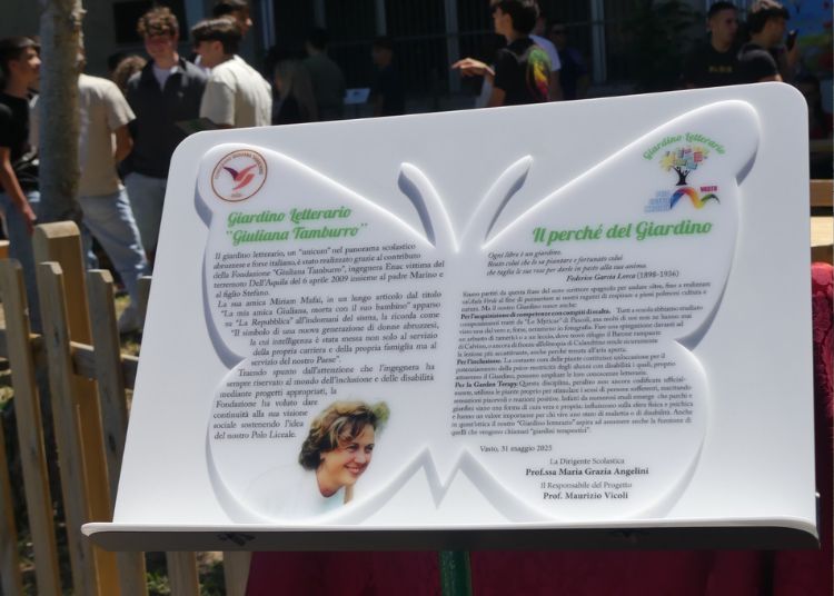 Nel ricordo di Giuliana Tamburro: nasce il primo Giardino Letterario d'Abruzzo al Polo Liceale "R. Mattioli" di Vasto 2 Progetto senza titolo 6 1