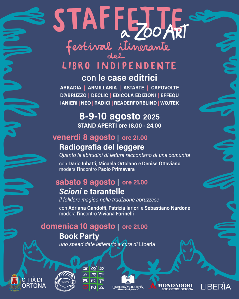 Ortona, dal 5 al 10 agosto la terza tappa di Staffette, festival del libro indipendente 3 1.StaffetteZooArt social