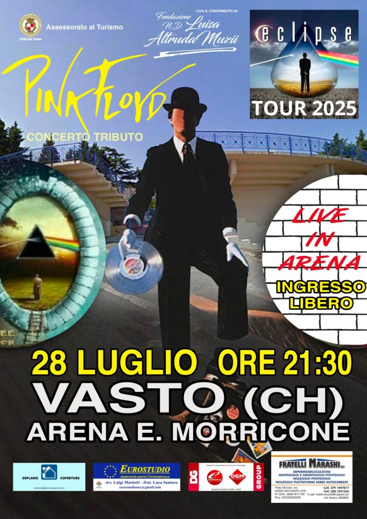 Vasto, tributo ai Pink Floyd con gli Eclipse all’Arena Ennio Morricone 2 ARENA