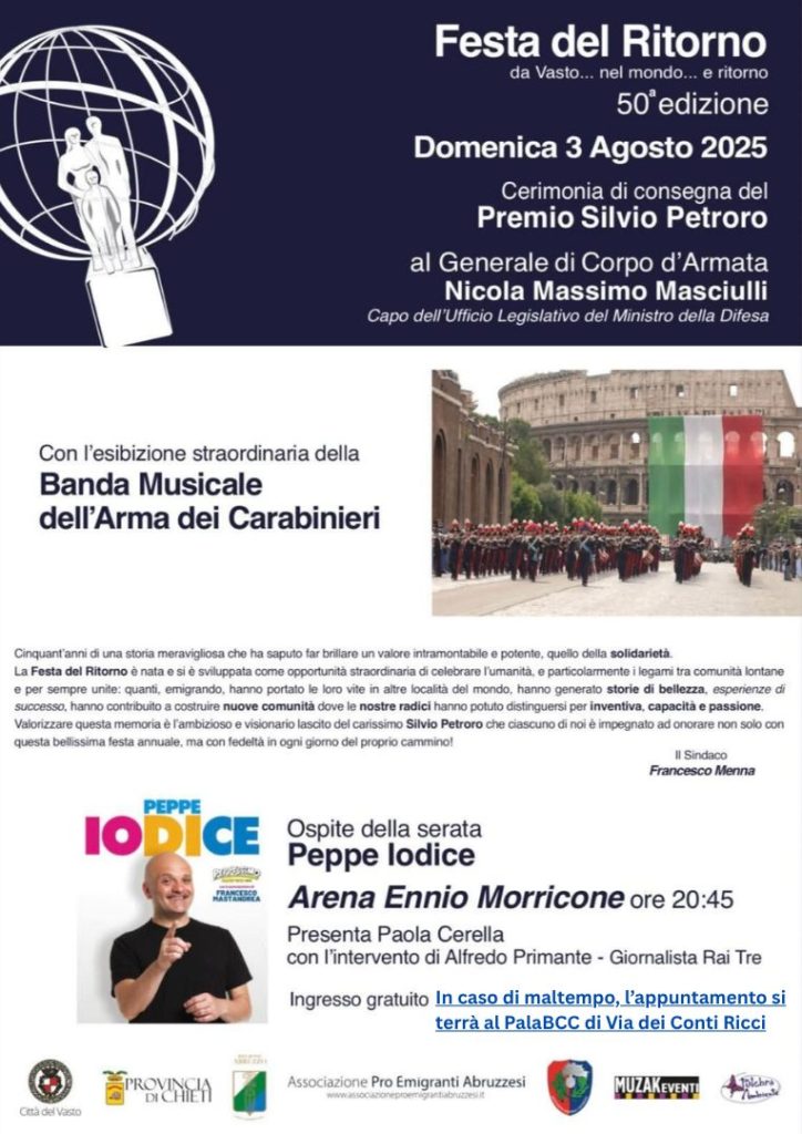 Vasto celebra la 50esima "Festa del Ritorno" 2 locandina ritorno