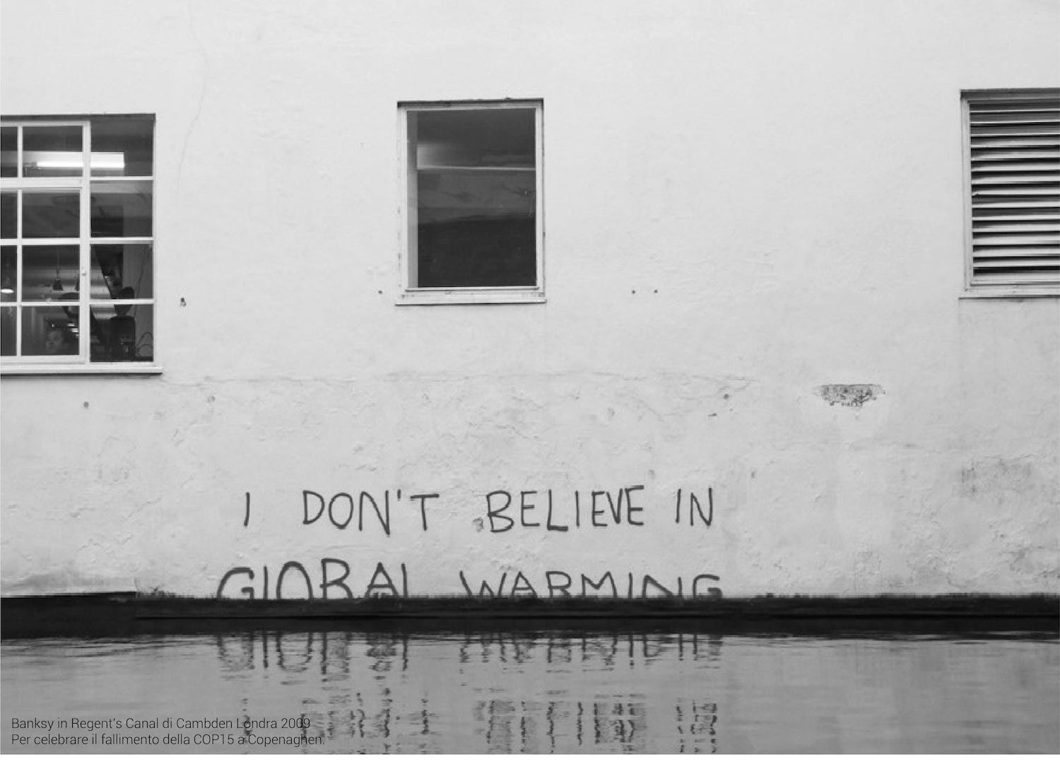 Opera di Banksy per celebrare il fallimento della COP 15 a Copenaghen