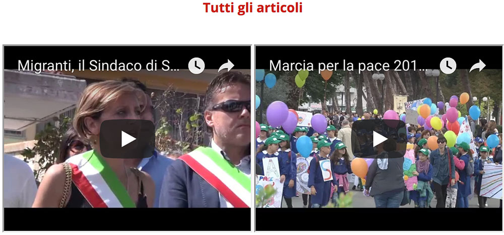 I due video sulla home page del comune di San Salvo