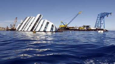 Il relitto della Costa Concordia