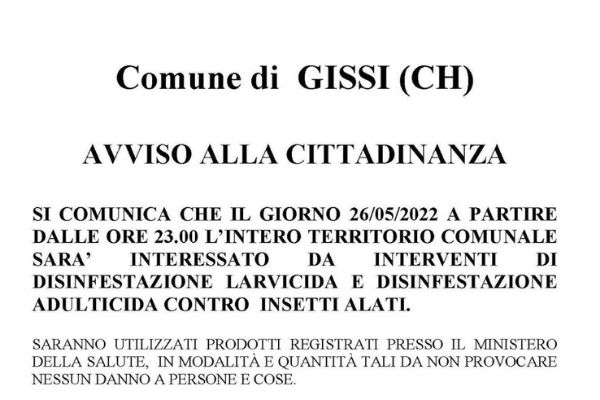 gissi dinfestazione