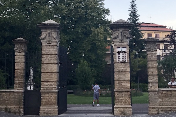 L'ingresso della villa comunale di Lanciano