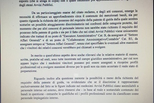 lettera difensore civico h