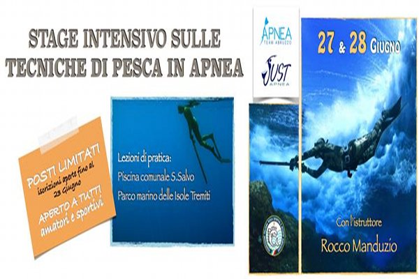 stage tecniche di pesca in apnea apnea team abruzzo h