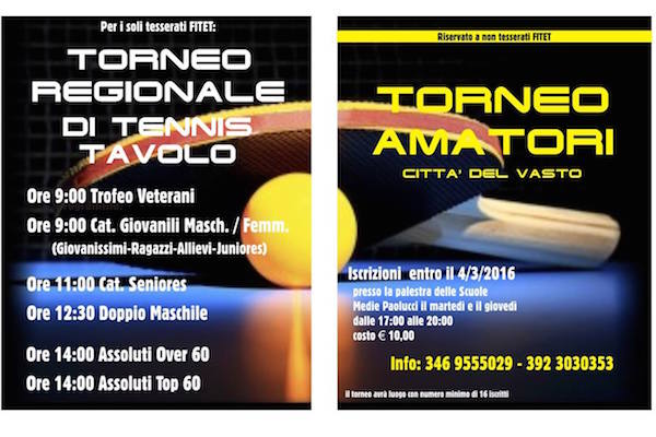 torneo regionale tennistavolo vasto h